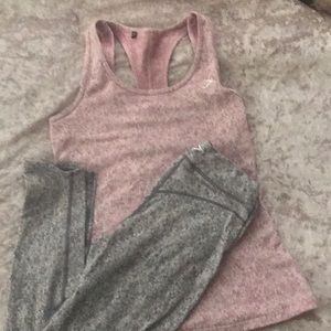 Gymshark Fleur Texture Leggings & Vest Size S